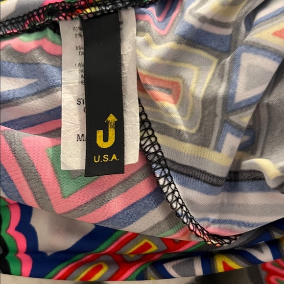 Wide-legged palazzo pants with colorful geometric patterns Size M - Picture 9 of 10